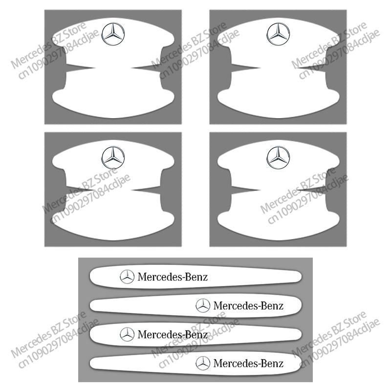 Car Stlying Door Handle Guard Sticker Auto Refit Accessorie For Mercedes Benz AMG A C E S Class W204 W205 W177 W117 W222 W212