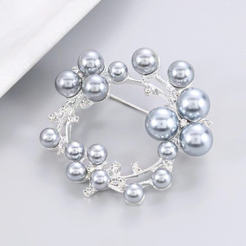 SUNFLOWER Pearl Brooch Pin File Rhinestone Wedding Dress Collar Pin Fashion Fashion Costume Accessories