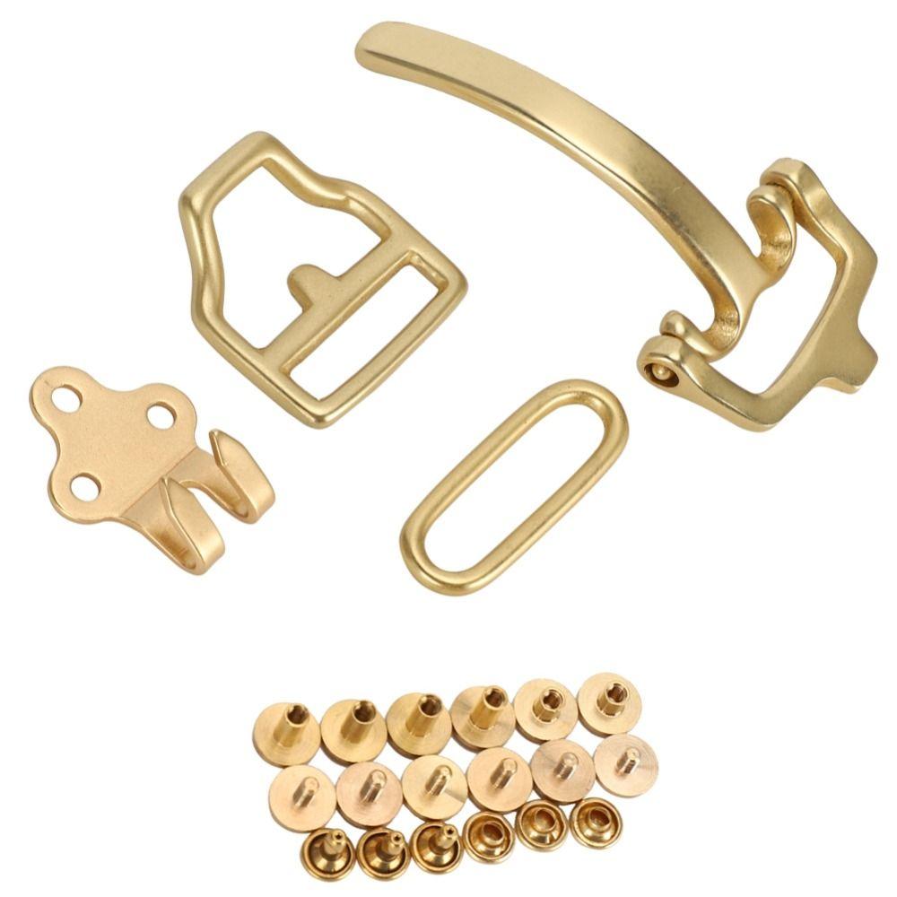 Assorted Sizes Brass Buckle Hardware Solid Brass Pin Buckle Set Durable Belt Buckle Set  For Belts