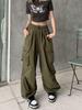 Cross-Border Women's Summer Wide-Leg Work Pants with Large Pockets.