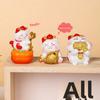 Feng Shui Fortune Cat Resin Figurine With Lucky Symbols For Office Decor And Giftgiving