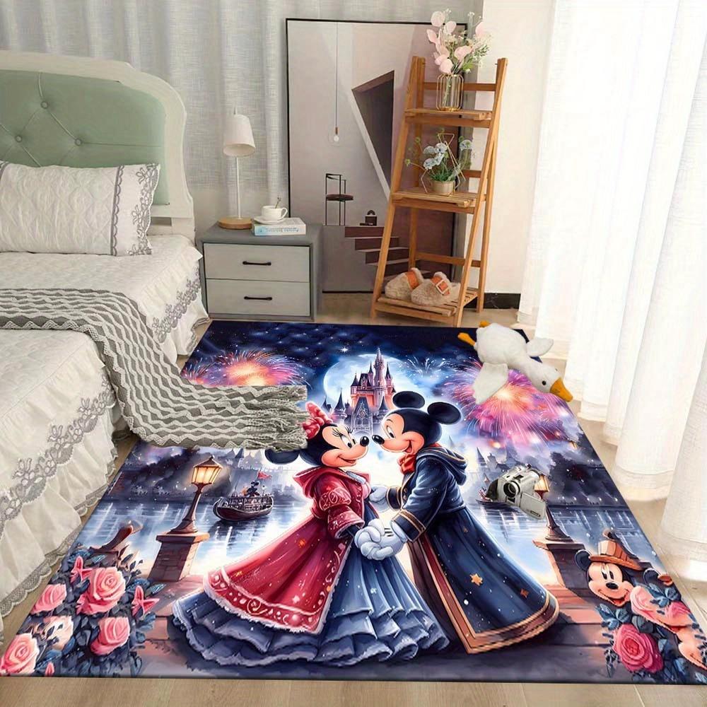 1pc Mickey Mouse Minnie Pattern Carpet Area Rug, Bedroom, and Playroom Durable, Stain-Resistant, and Easy to Clean, Living Room