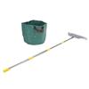 Garden Rake Metal Detachable Adjustable Leaves Rake with Reusable Leaf Bag for Outdoor Yard