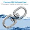 304 Stainless Steel Swivel Hook – 360° Double-Ring Connector – M4/M5/M6, 113-300kg – For Boating, Camping, Dog Leashes, Plant Hangers