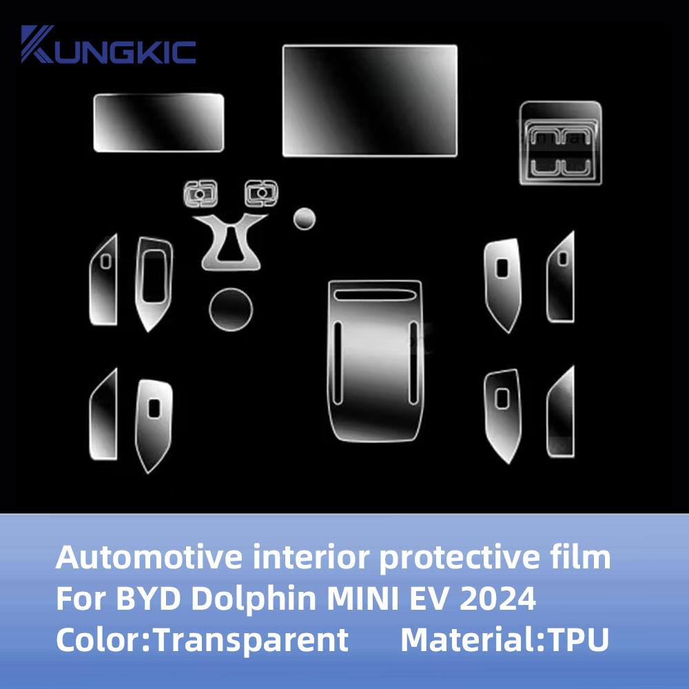 Interior TPU for BYD Dolphin MINI EV Seagull 2024 Protective Film Cover Anti-Scratch Gearbox Panel Navigation Screen Automotive