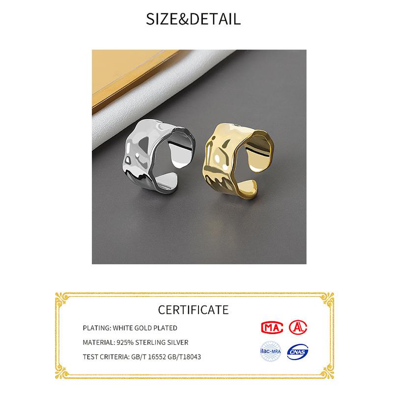 Real 925 Sterling Silver bump gold color Ring For Fashion Women Party Cute Fine Jewelry Minimalist Accessories 2020 gift
