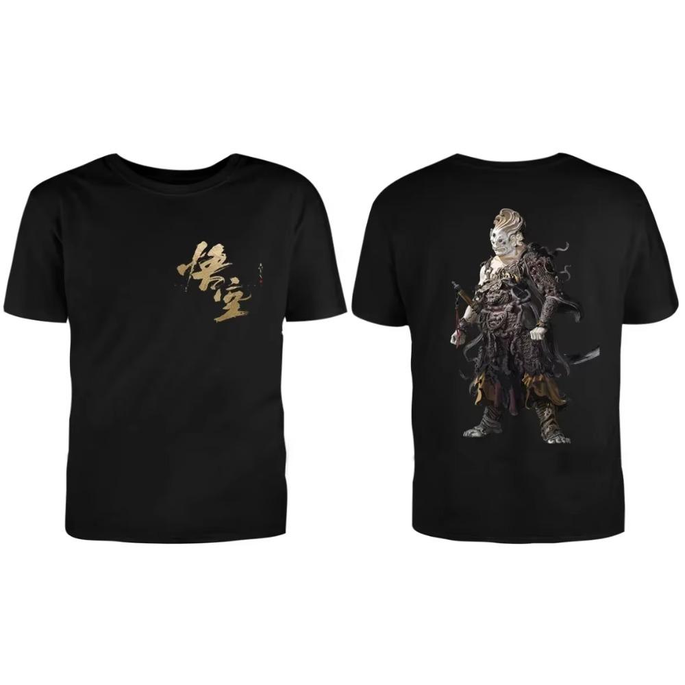 LE Black Myth Wukong  Perimeter Short-sleeved Cotton Double-sided Printed Loose Casual Game T-shirt for Men and Women