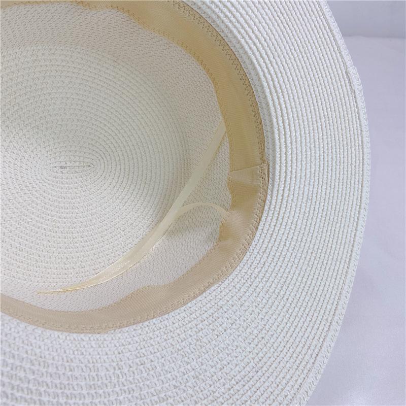 Rhinestone Sparkling Flat Top Straw Hat Female Summer Small Fresh Celebrity Holiday Visor Versatile Beach Hat Female British