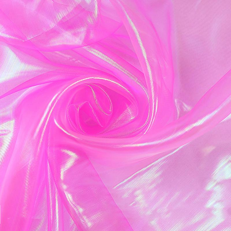 Colorful Organza Bright Silk Mesh Fabric Encryption Fantasy Laser Glass Yarn Fabric DIY Stage Performance Costumes Wedding Decor