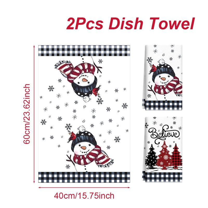 1Pc/2Pcs Christmas Kitchen Towels Merry Christmas Gfits Xmas Santa Claus Dish Towel Navidad Natal New Year 2026 Home Decoration
