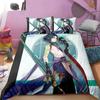 Nové anime Genshin Impact 3D tištěné ložní prádlo King povlak na přikrývku povlak na polštář povlak na peřinu ložní prádlo bytový textil