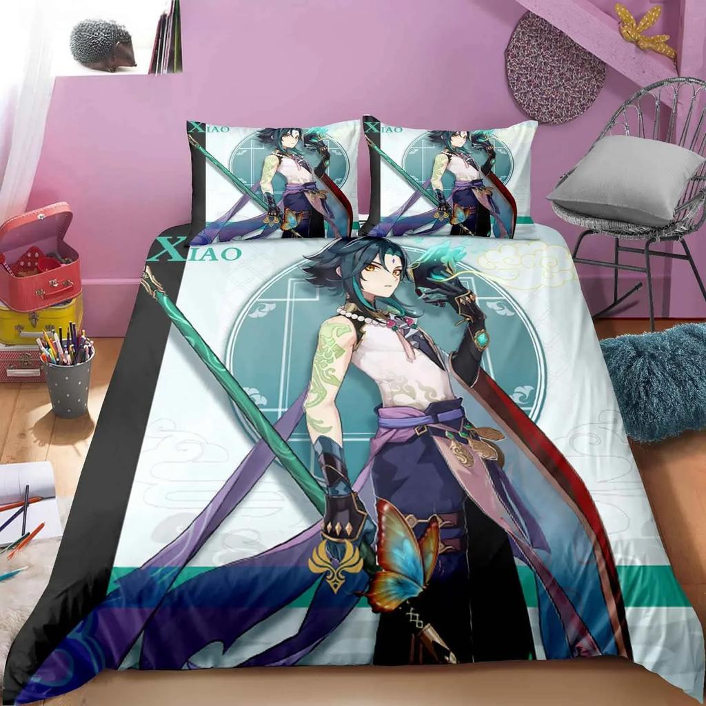 Nové anime Genshin Impact 3D tištěné ložní prádlo King povlak na přikrývku povlak na polštář povlak na peřinu ložní prádlo bytový textil