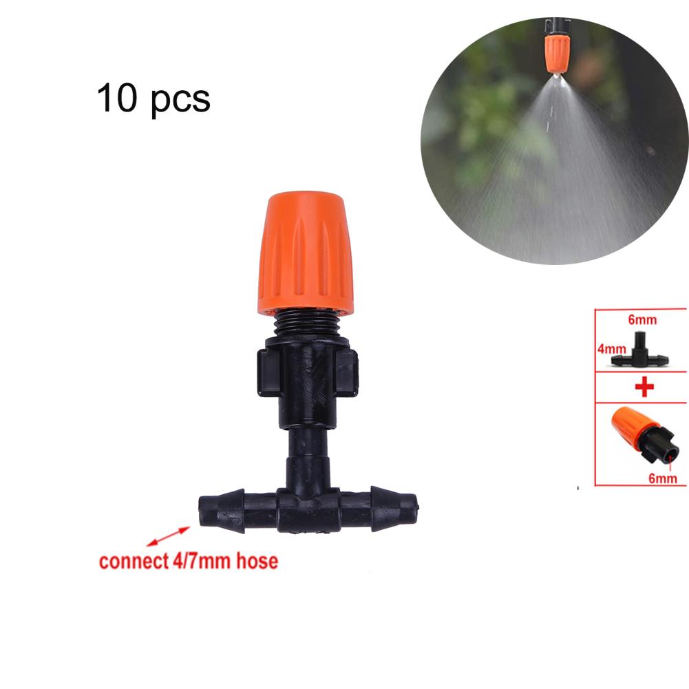 10pcs Atomizing Nozzle Drippers, Adjustable Garden Irrigation Nozzle, Micro Auto  Irrigation System Garden/Roof Cooling Nozzle