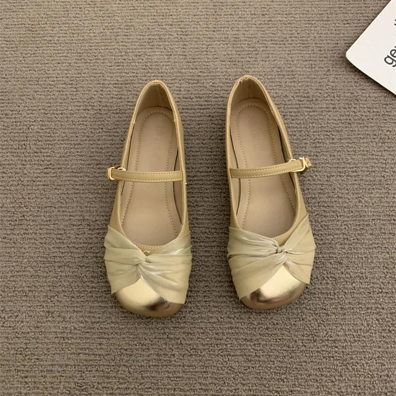 Fashion Slip-on Women's Flat Shoes Round Toe Low Heel Elegant Ladies Footwear Casual Stylish Harajuku A Line Luxury Chic Cheap Premium