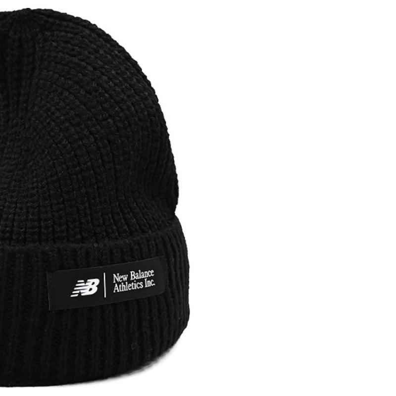 New Balance Acrylic, Polyester, Sheep Wool, Knitted Fabric Beanies Unisex Black New Balance LAH44407-BK