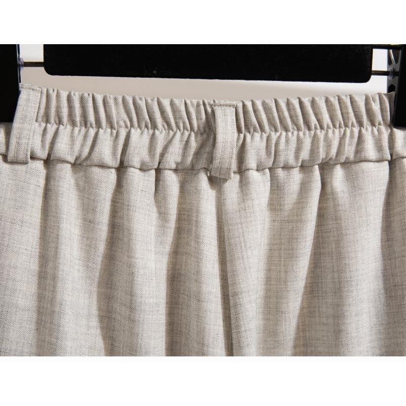 Dimanaf Summer 2025 Plus Size Women High Waist Wide Leg Pants Loose Basic Elastic Pants Casual Long Trousers