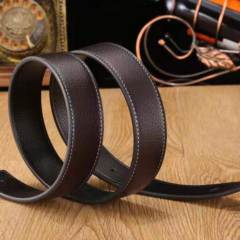 Cintura Uomo Senza Fori In Pelle PU Nera Larga 3.5 Cm (ricambio Senza Fibbia)