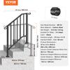 VEVOR Handrails for Outdoor Steps, 2-3 Step Stair Hand Rail Kit, Transitional Carbon Steel Railings with Installation Kit, Stair Rails for Seniors