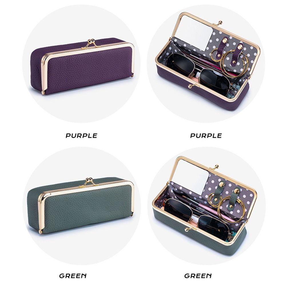 Portable Cosmetic Storage Pouch with Mirror Sunglasses Storage Case for Lipstick