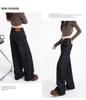 Women's Retro Low-Waist Deep Gray Blue Bell Bottom Jeans - Autumn/Winter Casual Slimming Narrow Leg Design