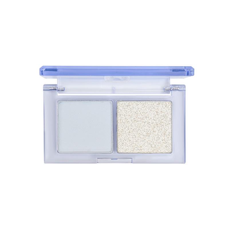 Capel Dual-Tone Eyeshadow: Matte & Shimmer Gray Pink with Fine Glitter, Nude, Low-Saturation, Korean Style, Versatile Crushed Diamond Look.