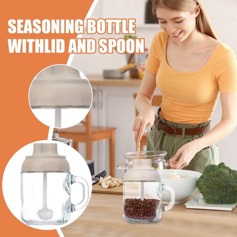 Salt And Sugar Container Sets Clear Salt Container With Spoon Home & Garden Supplies For Cooking Baking Dining Tabletop Outdoor