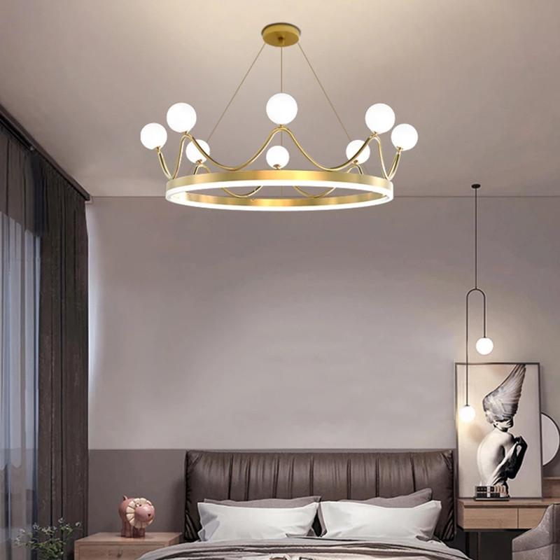 2024 New Modern Chandelier Crown Design LED Ceiling Lamp Creative Lighting for Living Room Bedroom Kids Luxury Lustres 220V 110V