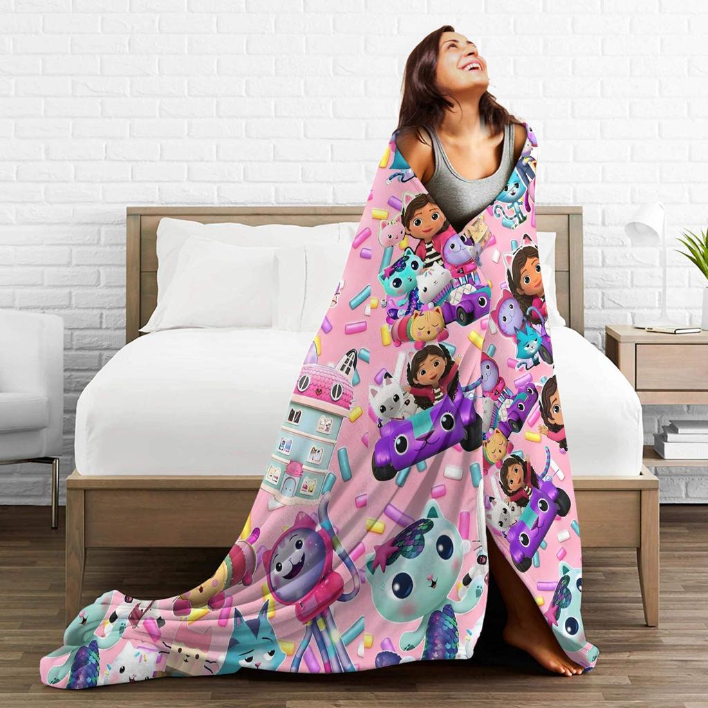 G-gabbys Dollhouse Fun Flannel Blanket Super Warm Bedding Throws for Couch Bed Travel Office Aesthetic Bedspread Sofa Bed Cover
