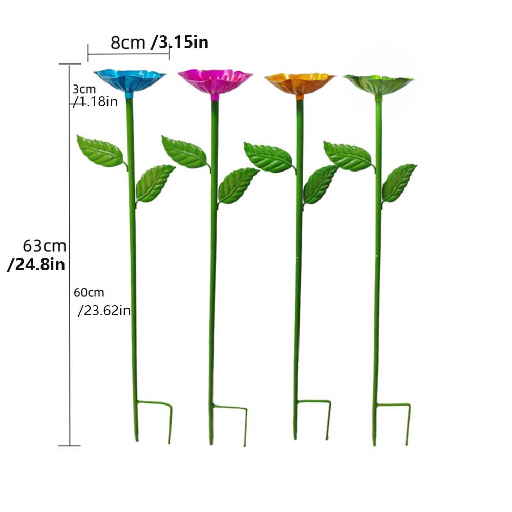 2pcs Plug-in Bee Drinking Cups Metal Butterfly Bath Bowl Water Station Bee Watering Cup Bird