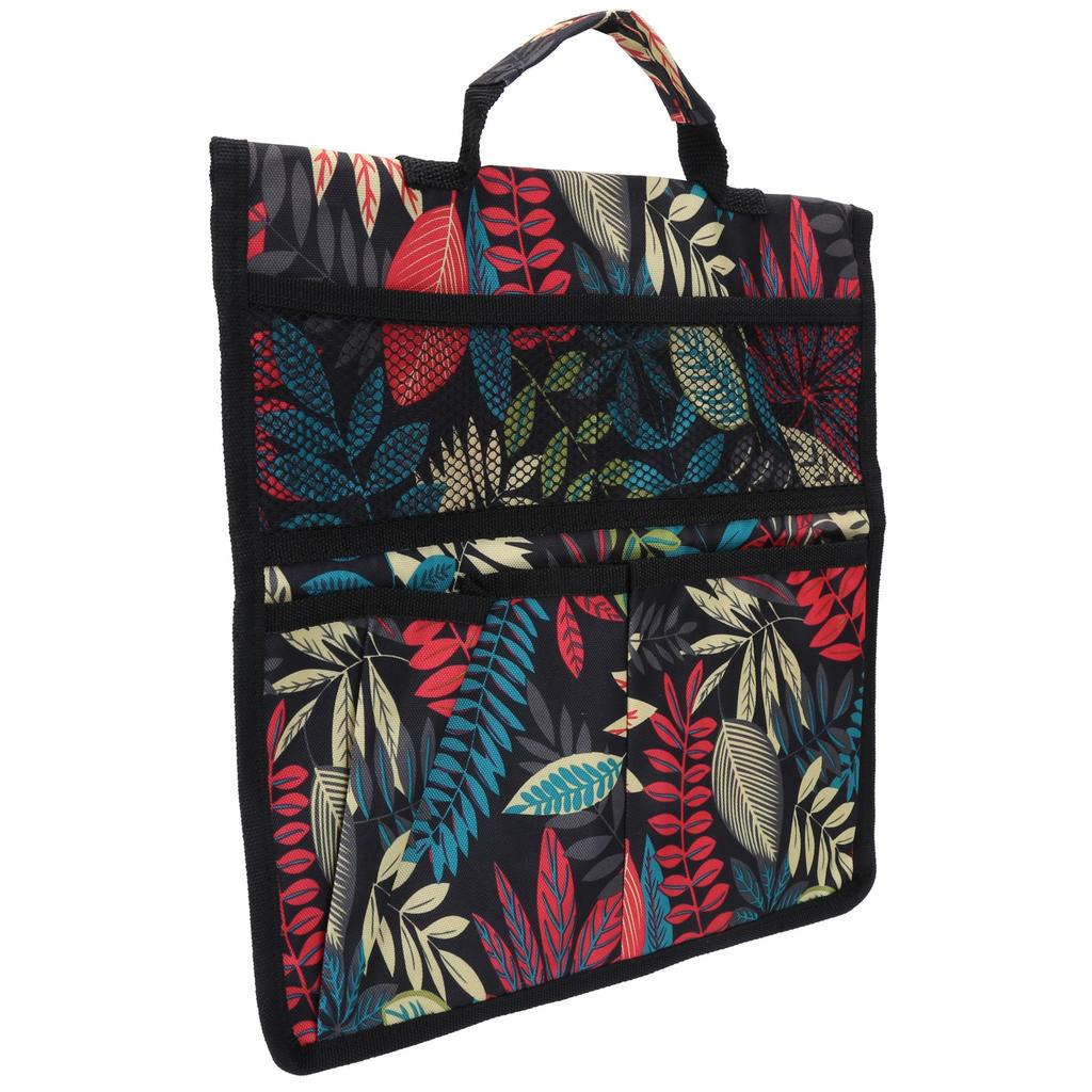 Banco Acolchoado Portátil Oxford para Jardim com Bolsa de Ferramentas Carrinho de Trabalho ao Ar Livre Bolsas Organizadoras Penduráveis Folhas Vermelhas