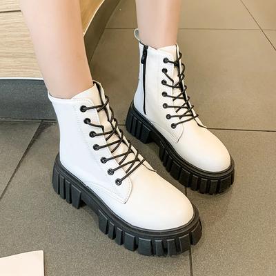 Mode Femmes Nouvelles Bottes Mi-Mollet Grande Taille Bout Rond 2024 Marque Chaussures pour Dames Fermeture Éclair Latérale Bottes pour Femmes Mode Laçage Bottes Modernes