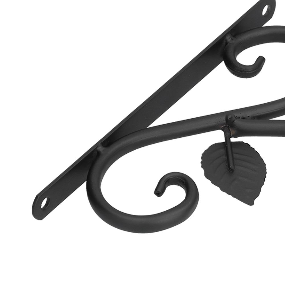 Black Wall Mount Rack Iron Garden Hanger Decorative Hanging Bracket Indoor Space