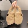2025 Winter Wool Lamb Women Ballet Shoes Shallow Slip On Ladies Flats Mary Jane Outside Warm Soft Sole Women Shoes