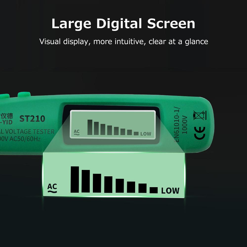 Digital Non-contact AC Voltage Tester Pen 12V-1000V Portable NCV Detector Adjustable Sensitivity