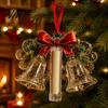 Clear Money Holder Capsule Christmas Cash Gift Ornament, Acrylic Holder, Funny Xmas Tree/Bow/Santa/Bell Shaped Hanging Decoration for Tree,