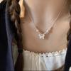 Fjäril pärl imitation halsband Dam ins lätt lyx nisch design high-end enkel och mångsidig liten fräsch present