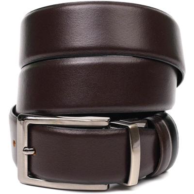 Double-sided Men's Belt with Automatic Buckle Made of Genuine Leather BOND-WALLET 22072 Brown