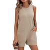 Dámský ležérní, pohodlný, sexy, módní, volný a chladivý overal bez zad pro venkovní nošení bez rukávů