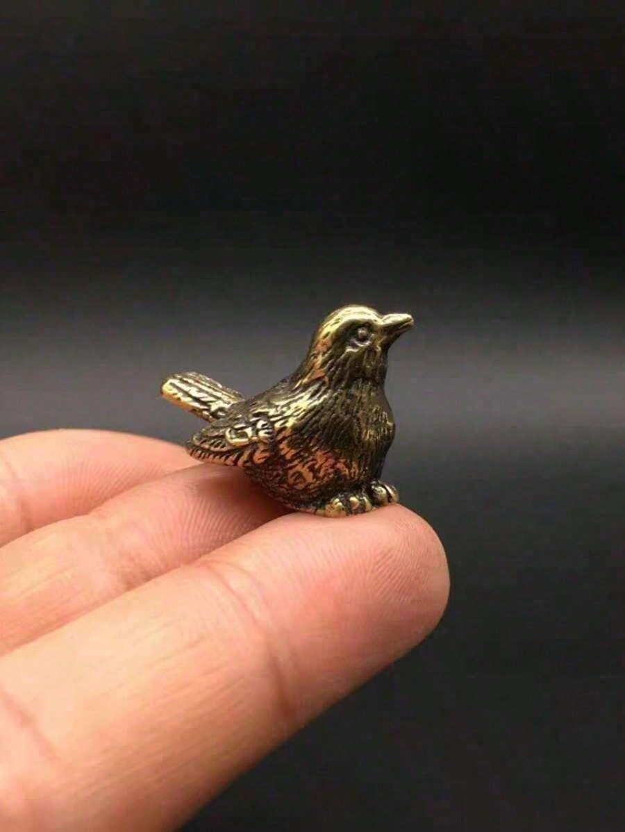 

1pc Vintage Ornaments Mini Vintage Brass Bird Statue Retro Sparrow Figurines Small Animal Sculpture For Living Room Bedroom Home United States