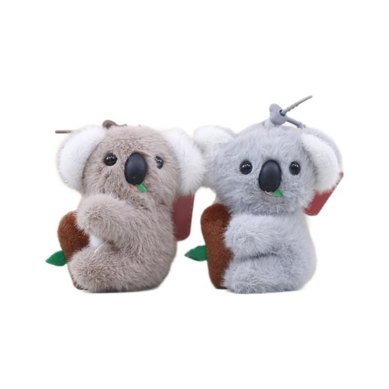 Cartoon Cute Koala Plush Keychain Doll With Short Plush Material Bag Decor Gift