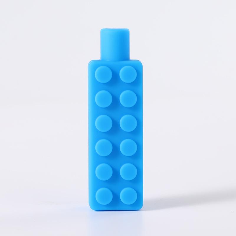 Baby Silikon Beißring: Regenbogen-Bausteine & Kauspielanhänger