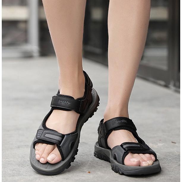 Premium Cowhide Leather Mens Beach Sandals With Breathable Sport Casual Comfort