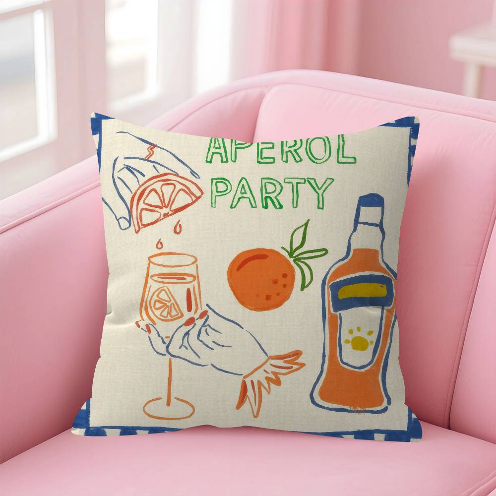 Anime AAperolS SSpritzS  Cushion Cover Car Throw Pillow Case For Sofa Car Christmas Gift