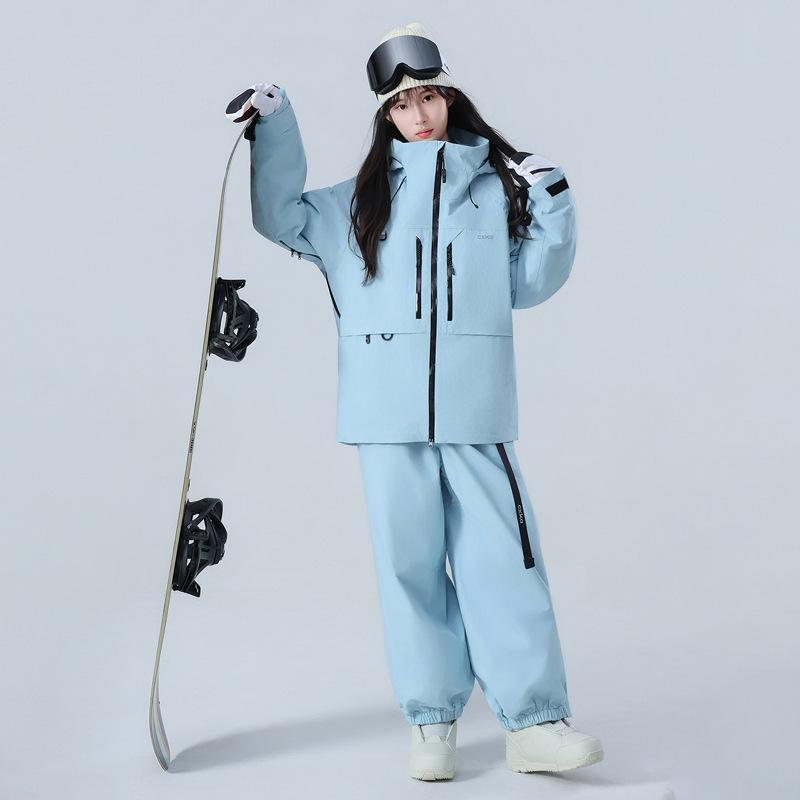 Ski Suit for Women and Men Outdoor Winter Warm Snowboard Suit Waterproof Windproof Skiing Jackets and Pants Set Unisex Breathable Insulated Snow Suit