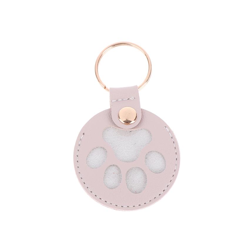 1Pc Pet Hair Storage Bag Keychain Leather Cat Paw Heart Love Keyring Diy Memorial Gift Key Chain Cat Dog Fur Container Pendant