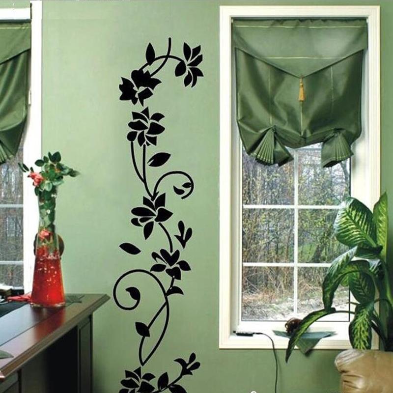 Autocolante de perete cu viță de vie florală, combinație simplă, autocolante pentru baie, autoadezive, impermeabile, autocolante pentru decorarea casei
