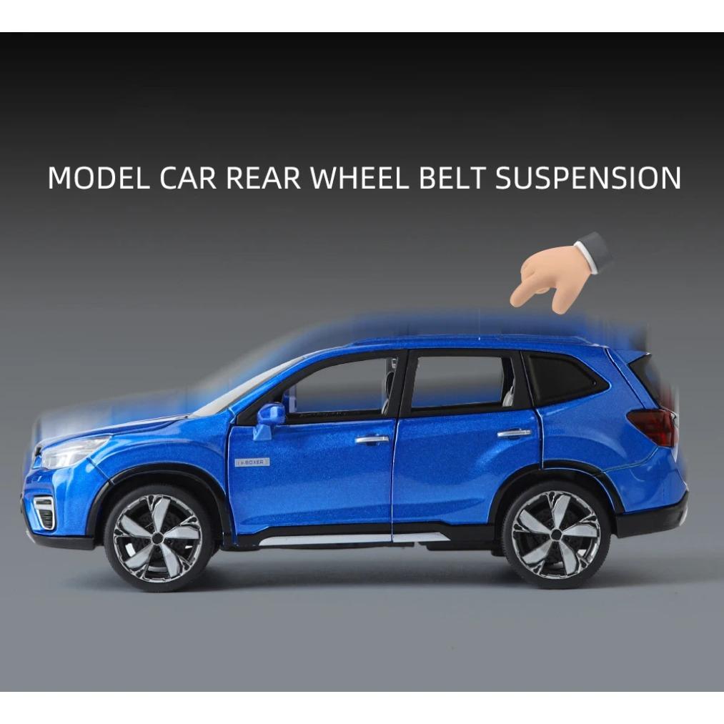 1/32 Subaru Forester SUV Alloy Off-Road Vehicle Miniature Scale Model Car Diecast Metal Sound and Light Collection Children Toy Gift