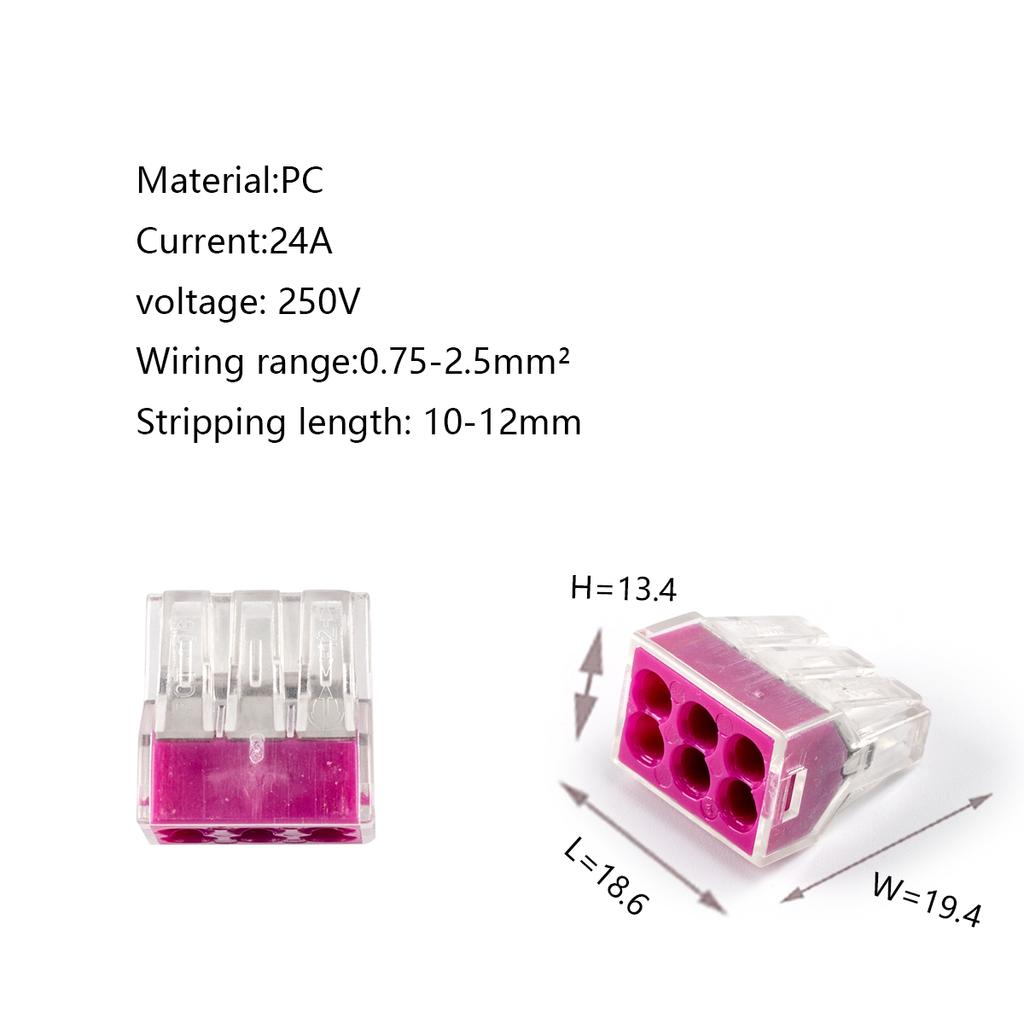 Wire Connectors PCT-102/104/108 Compact Mini Fast Wiring Cable Conector For Junction Box Conductors Push-in Terminal Block