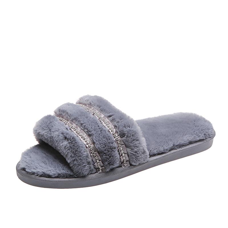 Fashion Winter New Women Slippers Anti Slip Casual Indoor Flat Shoes Women Warm Solid Color Fashion Slippers Trend Home Slides Women