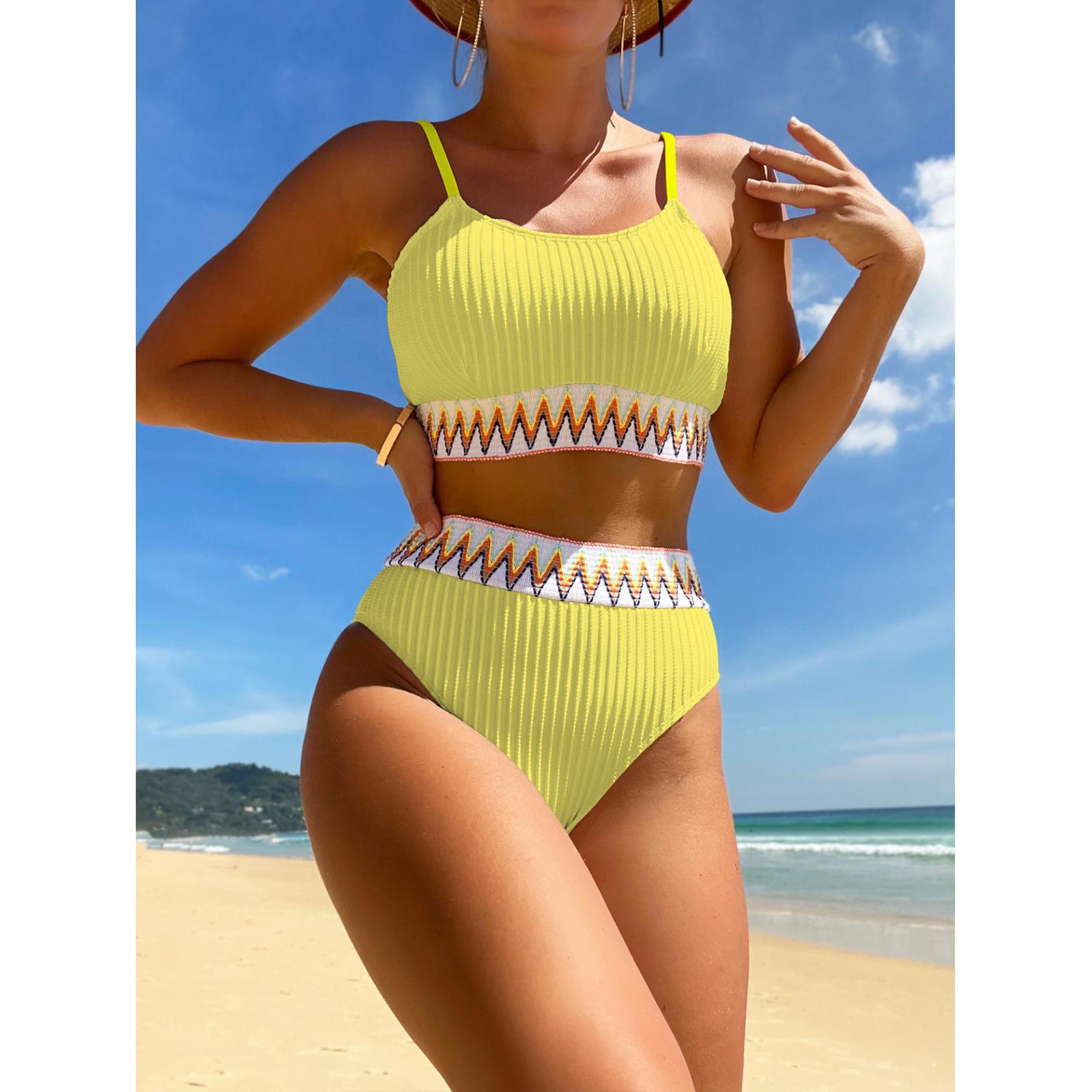 

Жіноче бікіні, сексуальний купальний костюм із високою талією, пляжний купальний костюм, жіночий літній купальник M